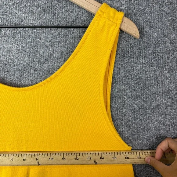 FP Beach Free People Dress Womens XS Yellow Excellent Ribbed Knit Tank - Picture 4 of 8